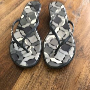 Coach black wedge sandal size 10